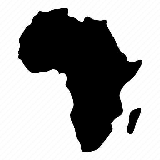 Africa Continent Icon On Black And White Vector Backg 2654