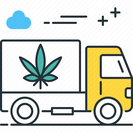 Cannabis delivery, marijuana shipping, cannabis shipping, marijuana delivery, truck icon - Download on Iconfinder