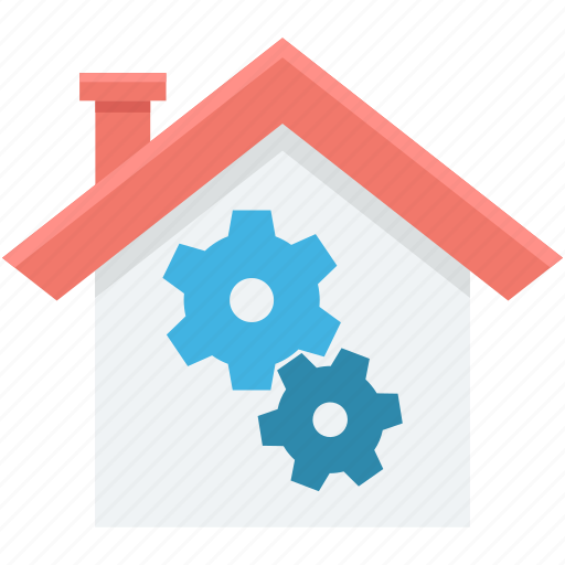Building, cog, gear, home, house icon - Download on Iconfinder