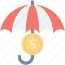 coins, financial, insurance, umbrella, wealth