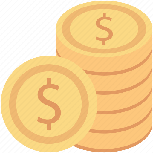 Cash, coins stack, currency coins, dollar coins, money icon - Download on Iconfinder