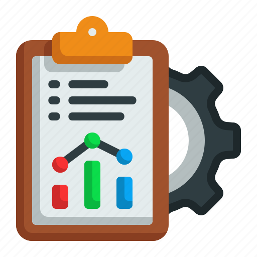 Clipboard, gear, checking, commerce, shopping, statistics, chart icon - Download on Iconfinder