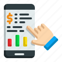 mobile, analytics, graph, report, stock, market, bar, chart, smartphone