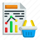 statistics, shopping, basket, commerce, and, bar, chart, business, graphic