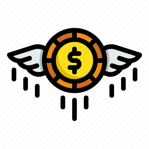 Flying, money, dollar, wings, freedom, coin icon - Download on Iconfinder