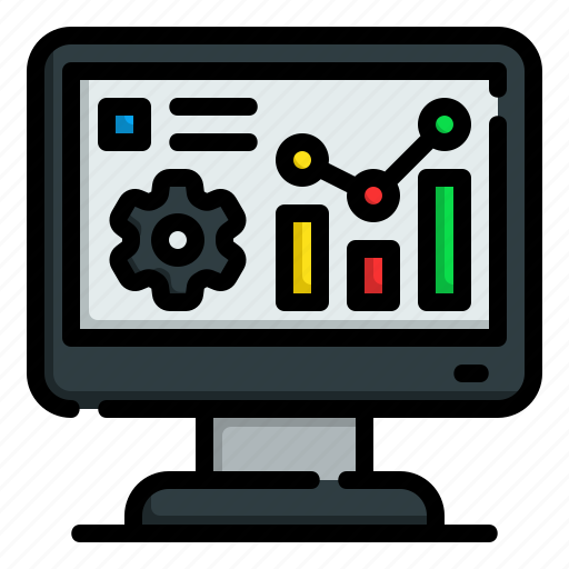 Marketing, information, statistics, graph, monitor, computer icon - Download on Iconfinder