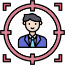target, audience, consumer, buyer, customer, market, demographic