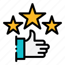 star, rating, likes, feedback, customer, satisfaction, review, thumb, up