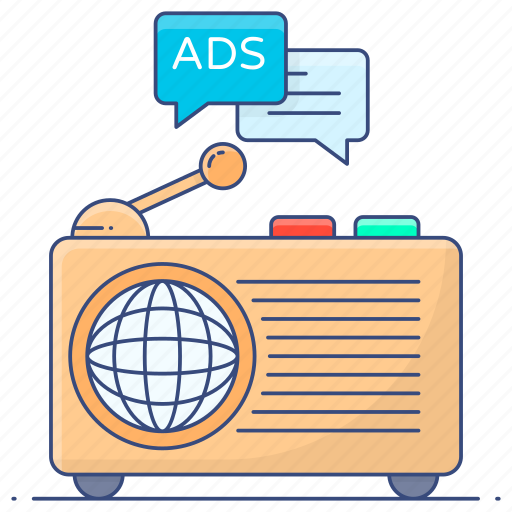 Radio, marketing, radio advertisement, radio broadcast, radio promotion, radionics, radio marketing icon - Download on Iconfinder