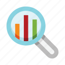 magnifier, analytics, research, chart, audit, account