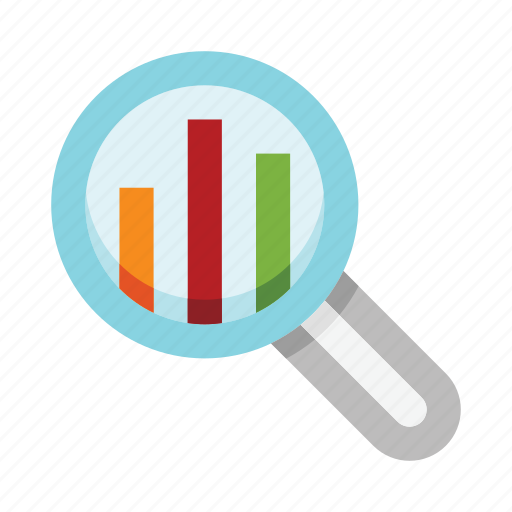 Magnifier, analytics, research, chart, audit, account icon - Download on Iconfinder