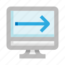 monitor, arrow, right, display, computer