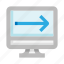 monitor, arrow, right, display, computer 
