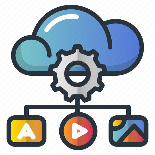 Cloud, data, gallery, gear, marketing icon, picture, video icon - Download on Iconfinder
