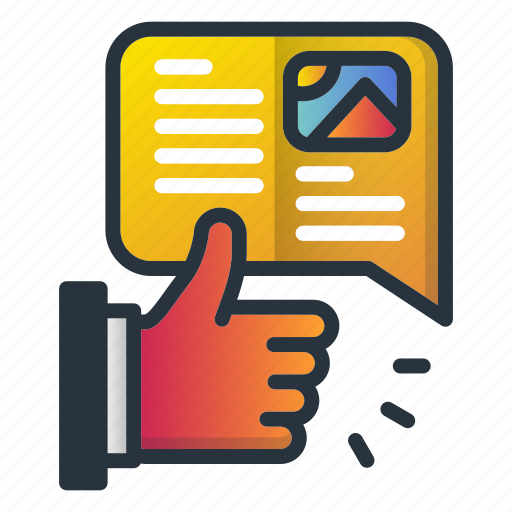 Hand, like, marketing icon, msg, news, paper icon - Download on Iconfinder
