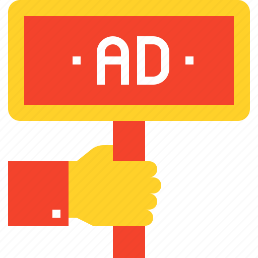 Ad, advertisement, advertising, board, hand, marketing, promotion icon - Download on Iconfinder