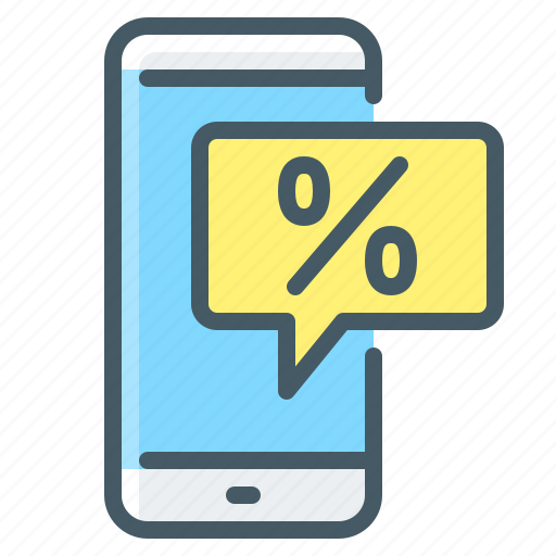 Advertising, marketing, mobile, mobile marketing, percent icon - Download on Iconfinder