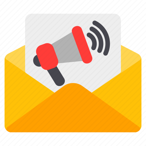 Email, marketing, message, communication, envelope, advertisement, megaphone icon - Download on Iconfinder