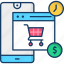 ecommerce, mobile, money, online shop, shopping cart 