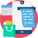 bag, bill, ecommerce, online payment, online shopping, shopping bag 