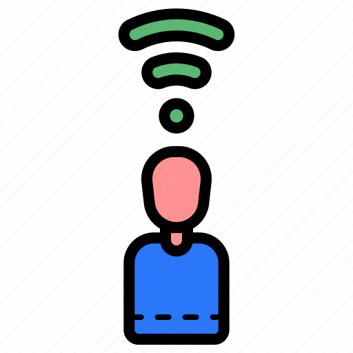 Person, wifi, connection, man icon - Download on Iconfinder