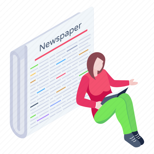 Newsprint, newsletter, news, newspaper, gazette illustration - Download on Iconfinder