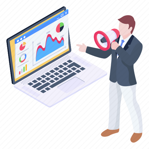 Online marketing, web marketing, online promotion, analytics, online infographics illustration - Download on Iconfinder
