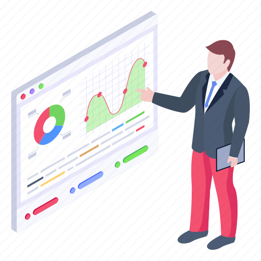 Data monitoring, data visualization, data analysis, web analytics, business presentation illustration - Download on Iconfinder