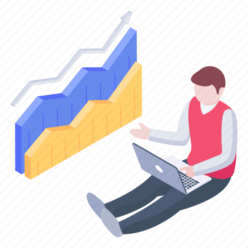 Growth chart, profit graph, income chart, analytics, infographics illustration - Download on Iconfinder