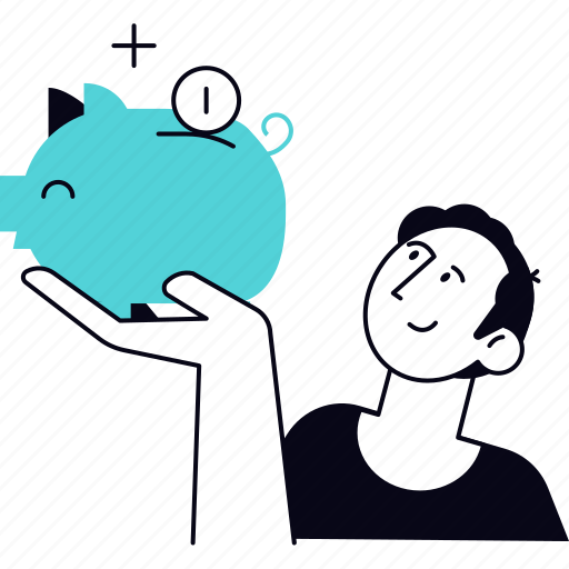 Piggy, bank, finance, money, banking, savings, cash illustration - Download on Iconfinder