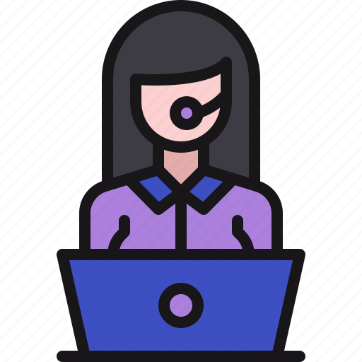 Avatar, customer, girl, laptop, service icon - Download on Iconfinder