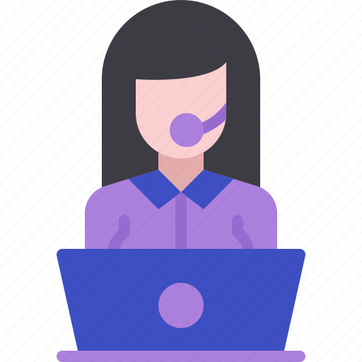 Avatar, customer, girl, laptop, service icon - Download on Iconfinder