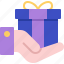 box, commerce, gift, hand, present 