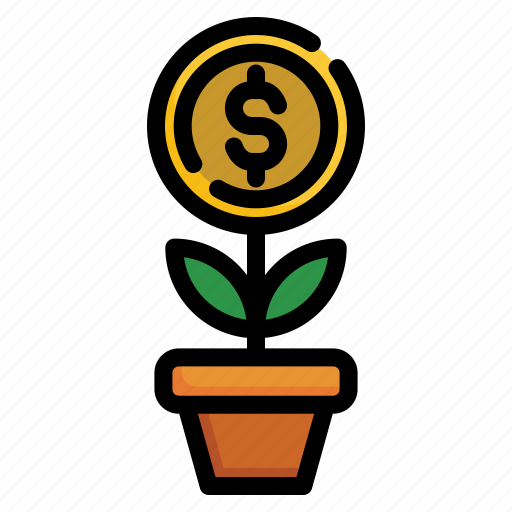 Growth, interest rate, profit, plant, saving, dollar, business and finance icon - Download on Iconfinder