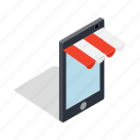isometric, mobile, online, phone, shop, shopping, technology