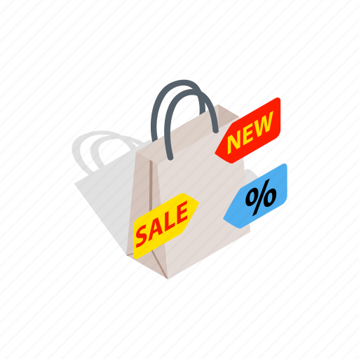 Bag, handle, interest, isometric, money, new, sale icon - Download on Iconfinder