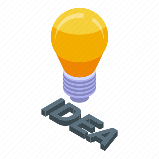 Bulb, idea, isometric icon - Download on Iconfinder