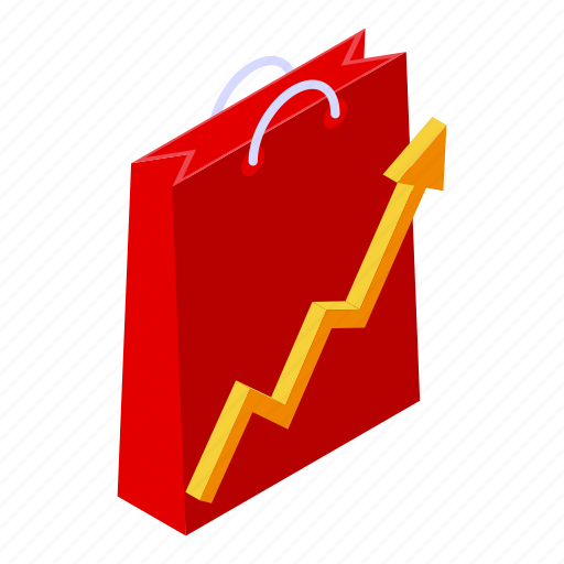 Sale, increase, isometric icon - Download on Iconfinder