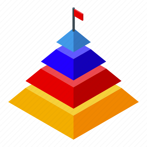 Marketing, mix, pyramid, isometric icon - Download on Iconfinder