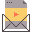 file, letter, mail, message, video 