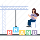 brand under construction, brand building, crane, tower crane, construction, business marketing, brand marketing, branding advertising campaign, business advertisement