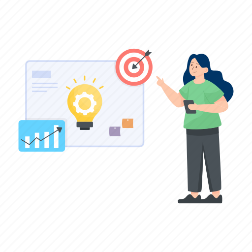 Business target, business goal, marketing idea, marketing management, idea management illustration - Download on Iconfinder