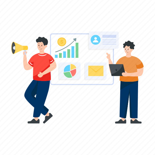 Data analytics, business presentation, graph presentation, marketing team, marketing data illustration - Download on Iconfinder
