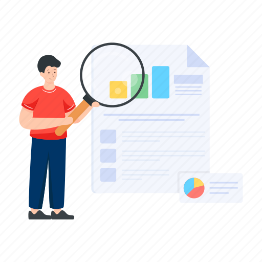 Data analysis, research and analysis, data search, business analysis, data finding illustration - Download on Iconfinder