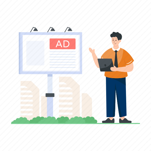 Ads board, billboard, hoarding, advertising board, billboard advertisement illustration - Download on Iconfinder