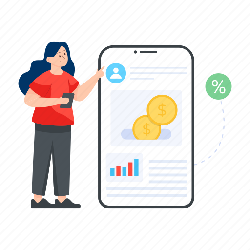 Business app, money marketing, transactional marketing, mobile app, business marketing illustration - Download on Iconfinder