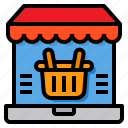 basket, laptop, market, online, shoppping