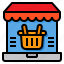 basket, laptop, market, online, shoppping 