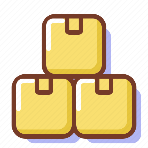 Boxes, stock, shipping, delivery, package, marshmallow, cartoon icon - Download on Iconfinder