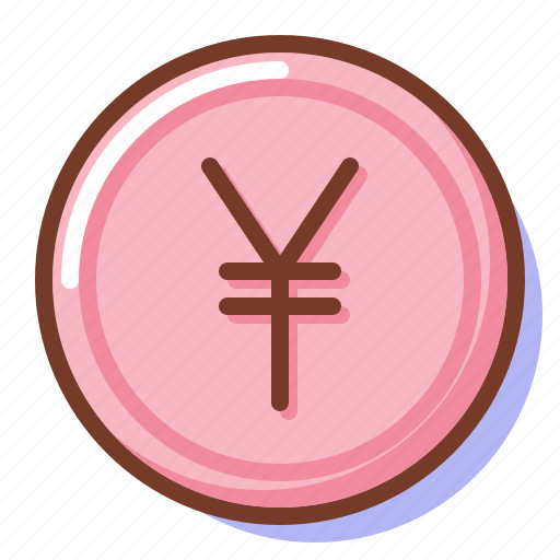Yen, coin, currency, marshmallow, cartoon, draw icon - Download on Iconfinder